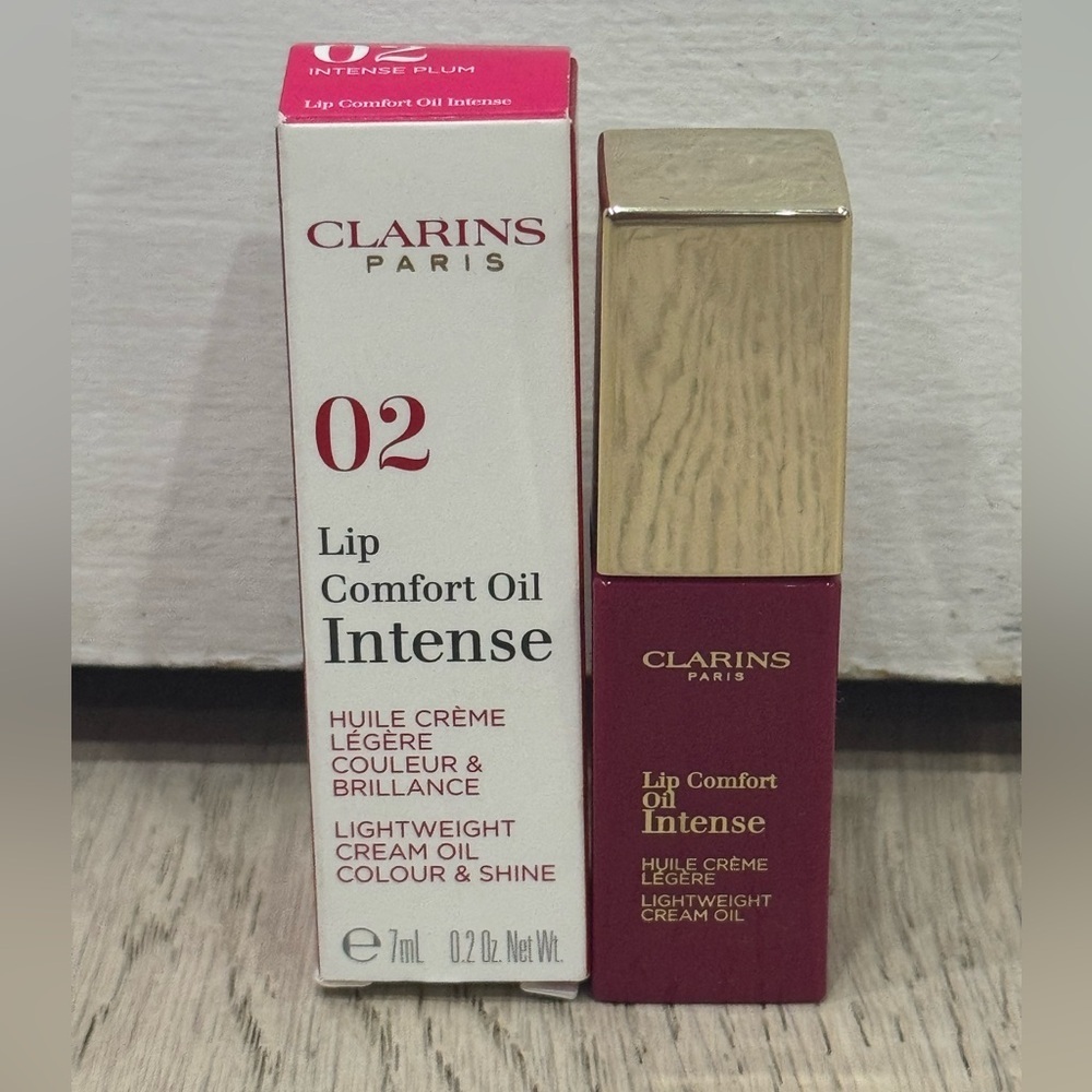 Clarins Lip Comfort Oil INTENSE Lightweight Cream Oil 02 INTENSE PLUM NIB